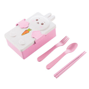 Pote en forma de conejo rosado