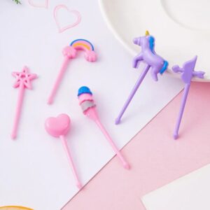 mini palillitos de unicornio y arcoiris 6 unidades