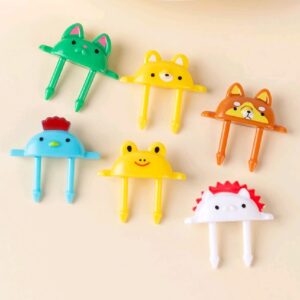 Mini tenedor pollito, zorro, rana