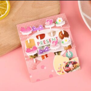 Set de mini palillitos flor corazón y lazo