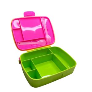 Pote bento hermetico 5 compartimientos tapa amarilla