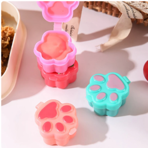 Set de 4 minicontenedores para salsas forma mano de gatito