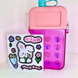 Botella forma celular - incluye stickers de números - 2 colores disponibles