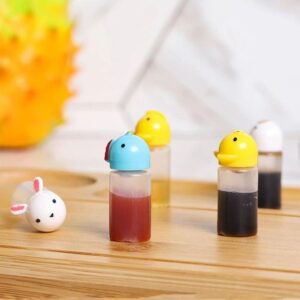 Set de mini botellitas de aderezos en forma de animalito